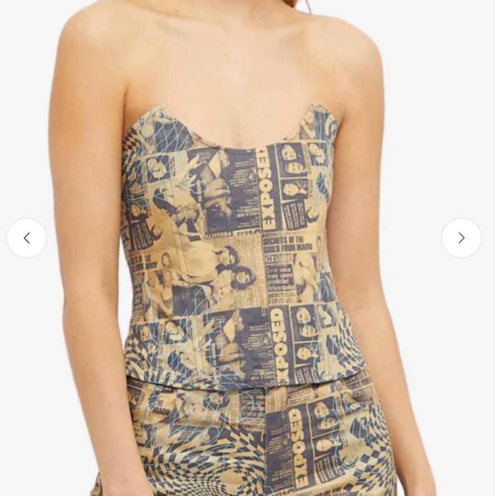 Miaou Leia Graphic Print Corset